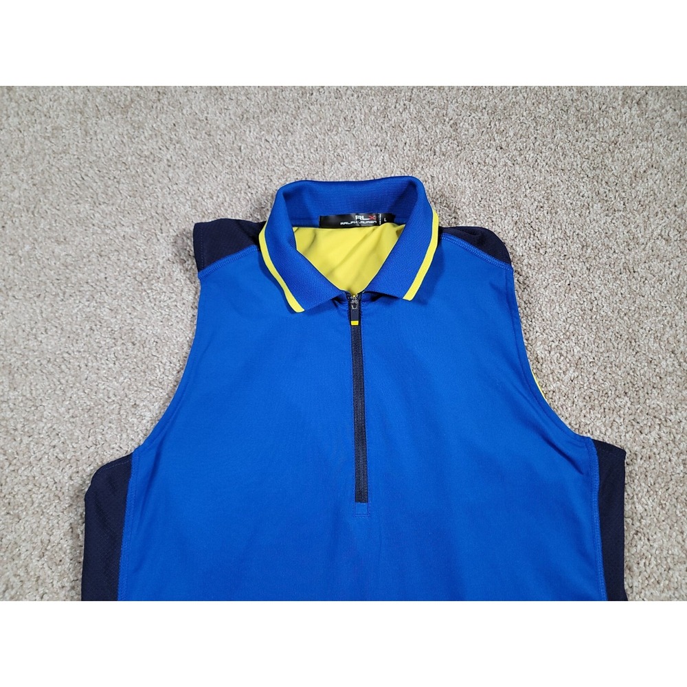Ralph Lauren RLX Vest Jacket Womens Large Stretch 1/2 Zip Racerback Blue Golf - Picture 3 of 13